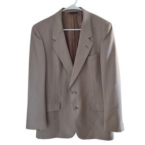 VTG Christian Dior Tan Pin Stripe Blazer Tailored by Hart Schaffner and Marx 44R